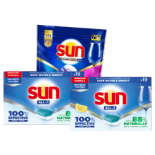 Sun vaatwastabletten of capsules